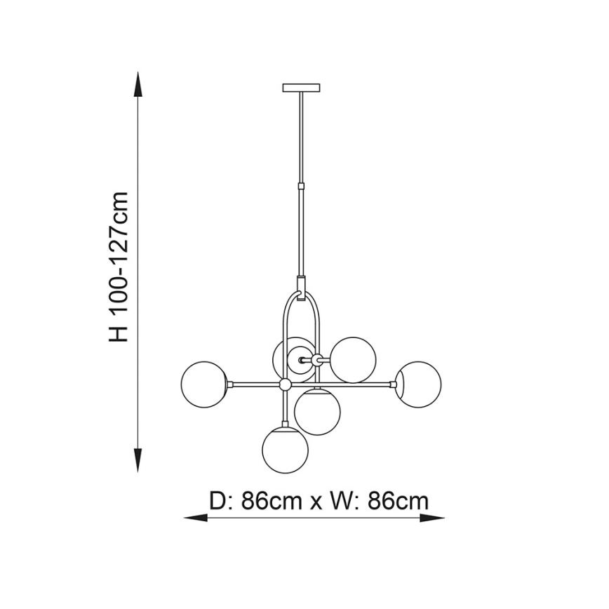 Endon 106661 - Lestenec na drogu ONTARIO 6xE14/7W/230V črna/dimno črna