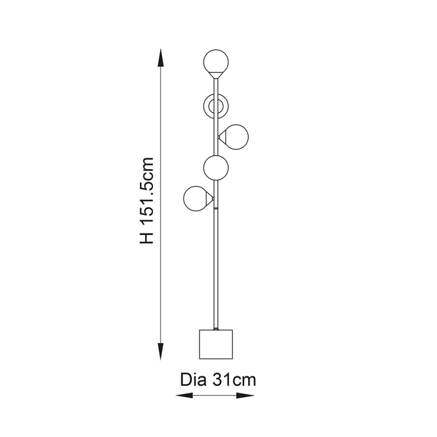Endon 106756 - Stoječa svetilka OTIS 5xG9/3W/230V zlata/bela