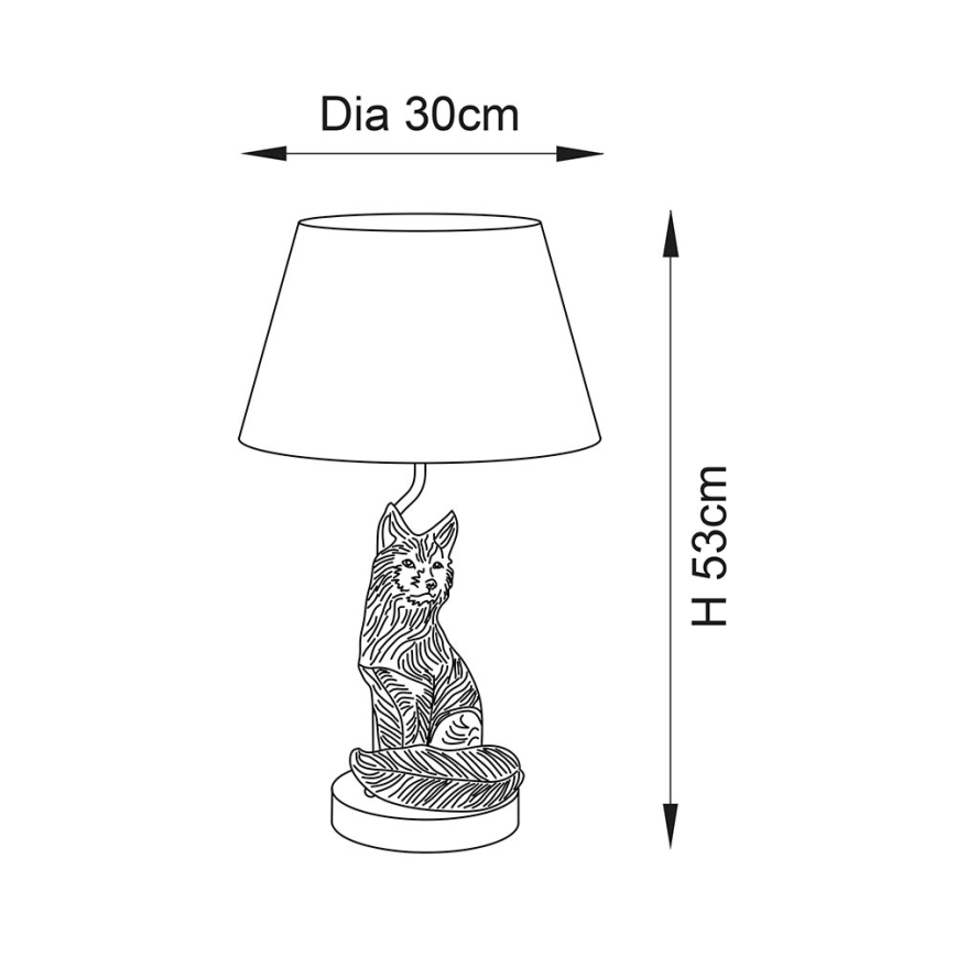 Endon 106796 - Namizna svetilka FOX 1xE14/6W/230V črna/medenina
