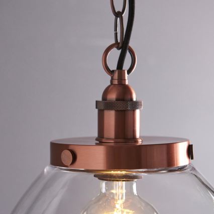 Endon 106895 - Lestenec na verigi HANSEN 1xE27/10W/230V meden