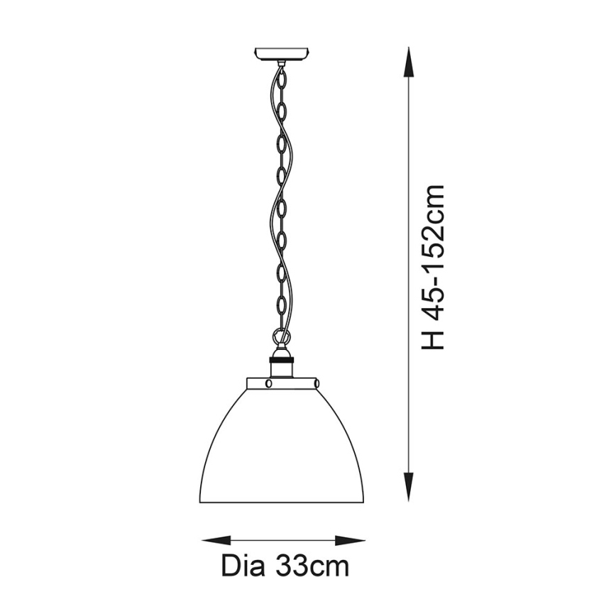 Endon 106895 - Lestenec na verigi HANSEN 1xE27/10W/230V meden