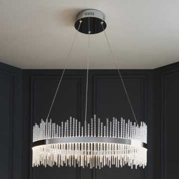 Endon 107108 - LED lestenec na jekleni vrvici LED/56W/230V 3000K sijajni krom