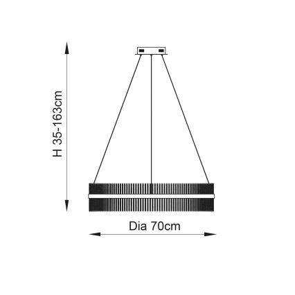 Endon 107108 - LED lestenec na jekleni vrvici LED/56W/230V 3000K sijajni krom