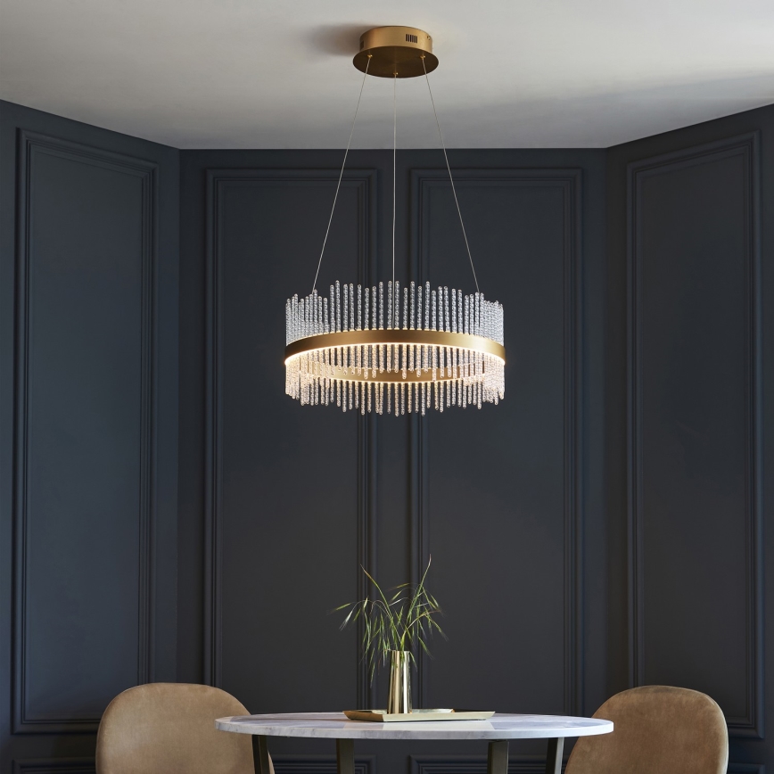 Endon 107671 - LED Zatemnitveni lestenec na vrvici ADRIEL LED/41W/230V 3000K pr. 51 cm zlata/prozorna