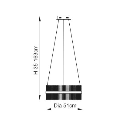 Endon 107671 - LED Zatemnitveni lestenec na vrvici ADRIEL LED/41W/230V 3000K pr. 51 cm zlata/prozorna