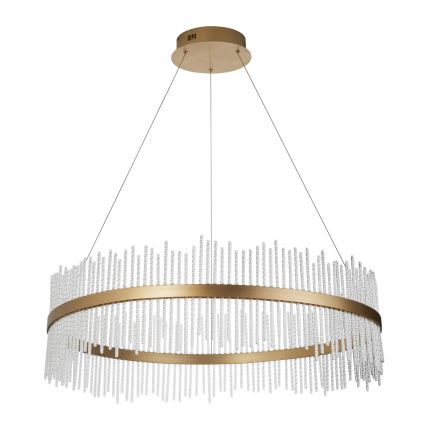 Endon 107672 - Zatemljiv LED lestenec na vrvici ADRIEL LED/83W/230V 3000K premer 89 cm zlata/prozorna