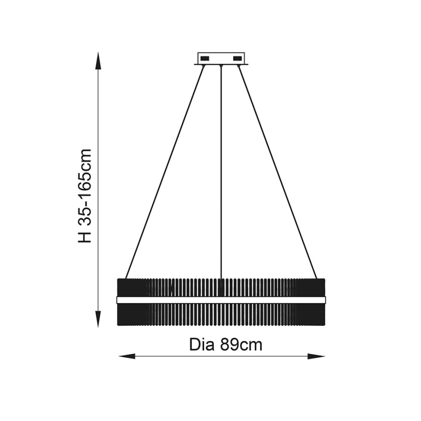 Endon 107672 - Zatemljiv LED lestenec na vrvici ADRIEL LED/83W/230V 3000K premer 89 cm zlata/prozorna