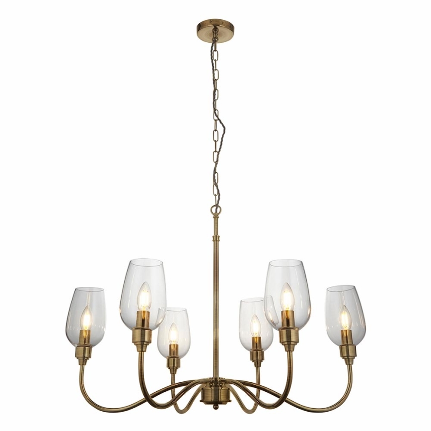 Endon 107791 - Lestenec na verigi 6xE14/6W/230V medenina