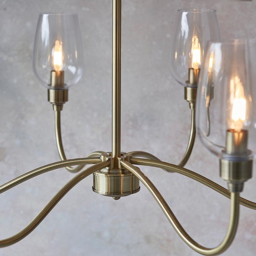 Endon 107791 - Lestenec na verigi 6xE14/6W/230V medenina