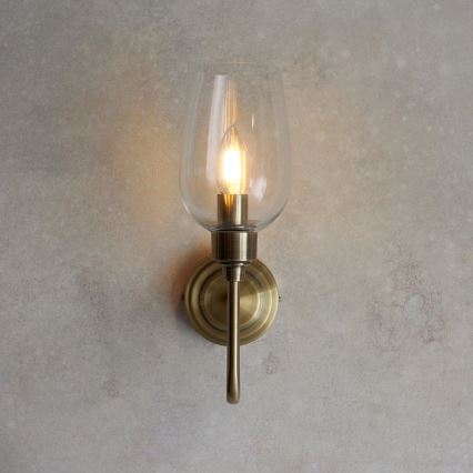 Endon 107792 - Stenska svetilka STOURTON 1xE14/6W/230V medenina