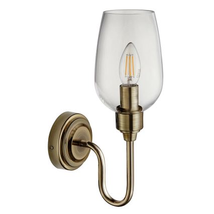 Endon 107792 - Stenska svetilka STOURTON 1xE14/6W/230V medenina