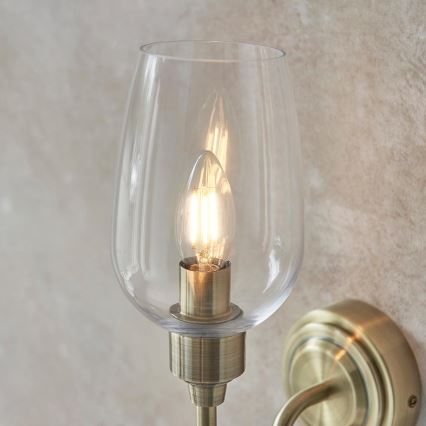 Endon 107792 - Stenska svetilka STOURTON 1xE14/6W/230V medenina