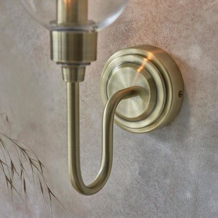 Endon 107792 - Stenska svetilka STOURTON 1xE14/6W/230V medenina