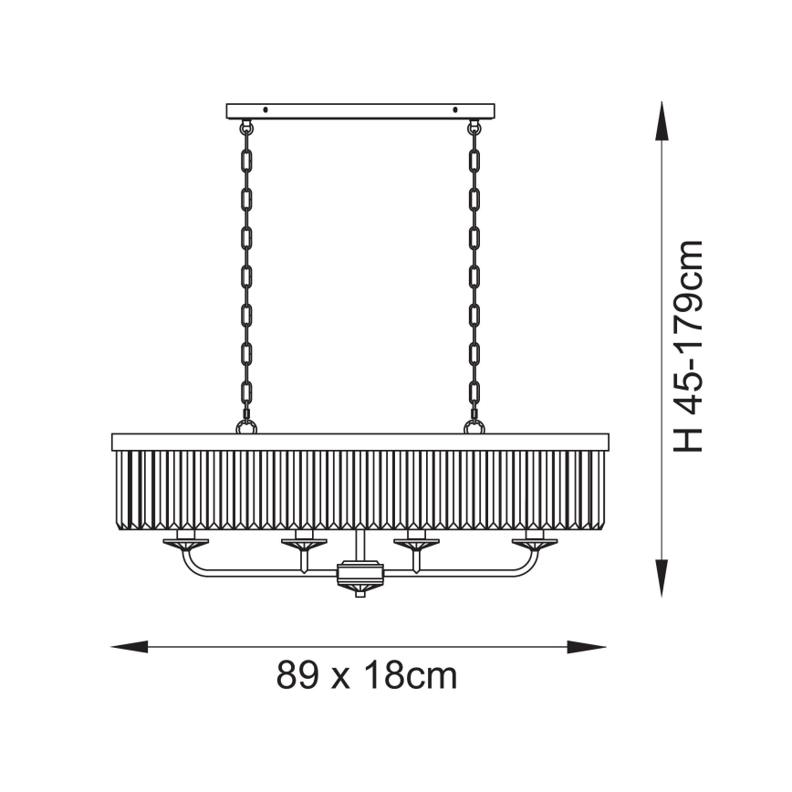 Endon 109058 - Lestenec na verigi 4xE14/6W/230V sijajni krom
