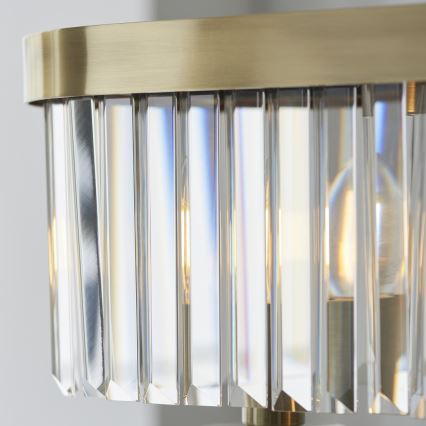 Endon 110539 - Lestenec na verigi CHESTERFIELD 4xE14/6W/230V medeninast