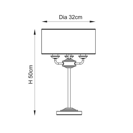Endon 110721 - Namizna svetilka HIGHCLERE 3xE14/18W/230V bež/medenina
