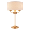 Endon 110721 - Namizna svetilka HIGHCLERE 3xE14/18W/230V bež/medenina pr. 32 cm