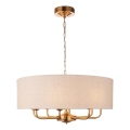 Endon 110727 - Lestenec na verigi HIGHCLERE, 8xE14/40W/230V, bež/medenina, premer 70 cm