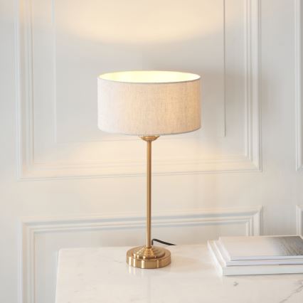 Endon 110728 - Namizna svetilka HIGHCLERE 1xE14/7W/230V, bežna/medena, premer 25 cm