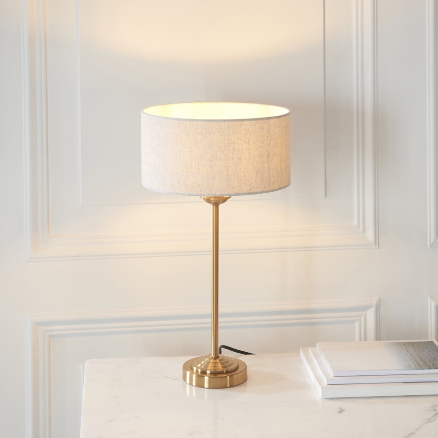 Endon 110728 - Namizna svetilka HIGHCLERE 1xE14/7W/230V, bežna/medena, premer 25 cm