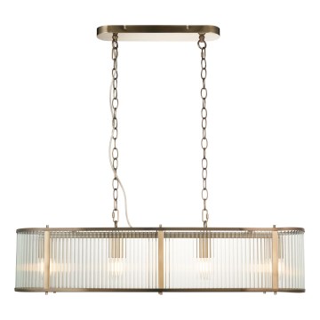 Endon 110945 - Lestenec na verigi RIDGETON 4xE14/6W/230V medenina/prozorna