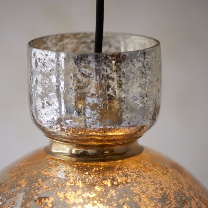 Endon 111336 - Viseča svetilka s kablom 1xE27/10W/230V zlata/dimna črna