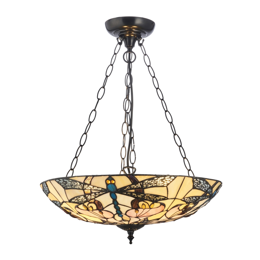 Endon 111869 - Lestenec na verigi Tiffany ASHTON 3xE27/10W/230V, premer 45 cm