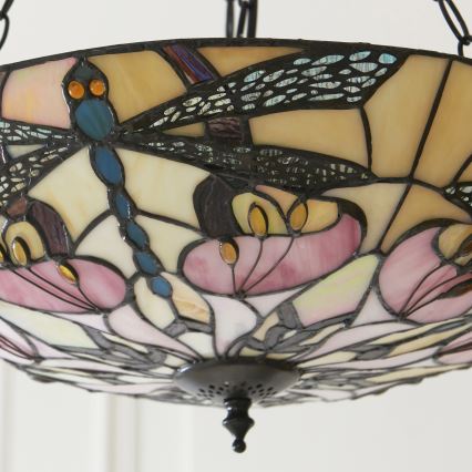 Endon 111869 - Lestenec na verigi Tiffany ASHTON 3xE27/10W/230V, premer 45 cm