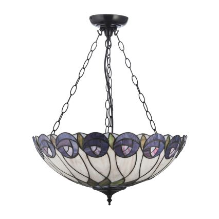 Endon 111872 - Lestenec na verigi Tiffany HUTCHINSON 3xE27/60W/230V, premer 50 cm