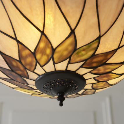 Endon 111872 - Lestenec na verigi Tiffany HUTCHINSON 3xE27/60W/230V, premer 50 cm
