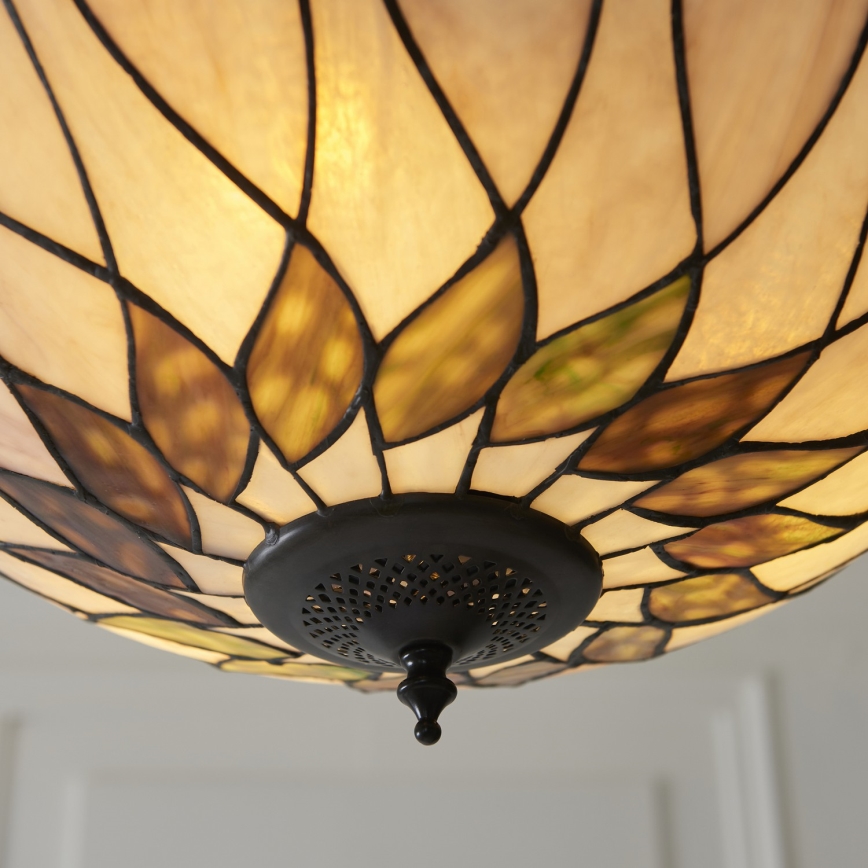 Endon 111872 - Lestenec na verigi Tiffany HUTCHINSON 3xE27/60W/230V, premer 50 cm