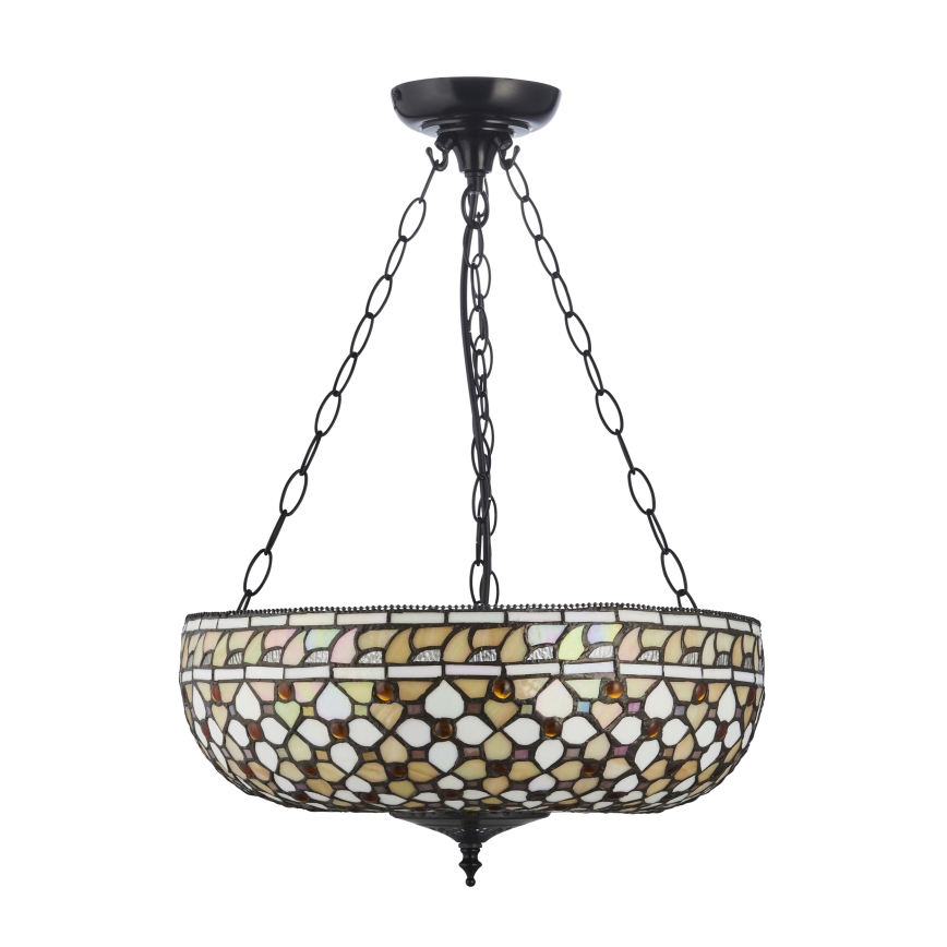 Endon 111882 - Lestenec na verigi Tiffany MILLE FEUX 3xE27/10W/230V, premer 45 cm