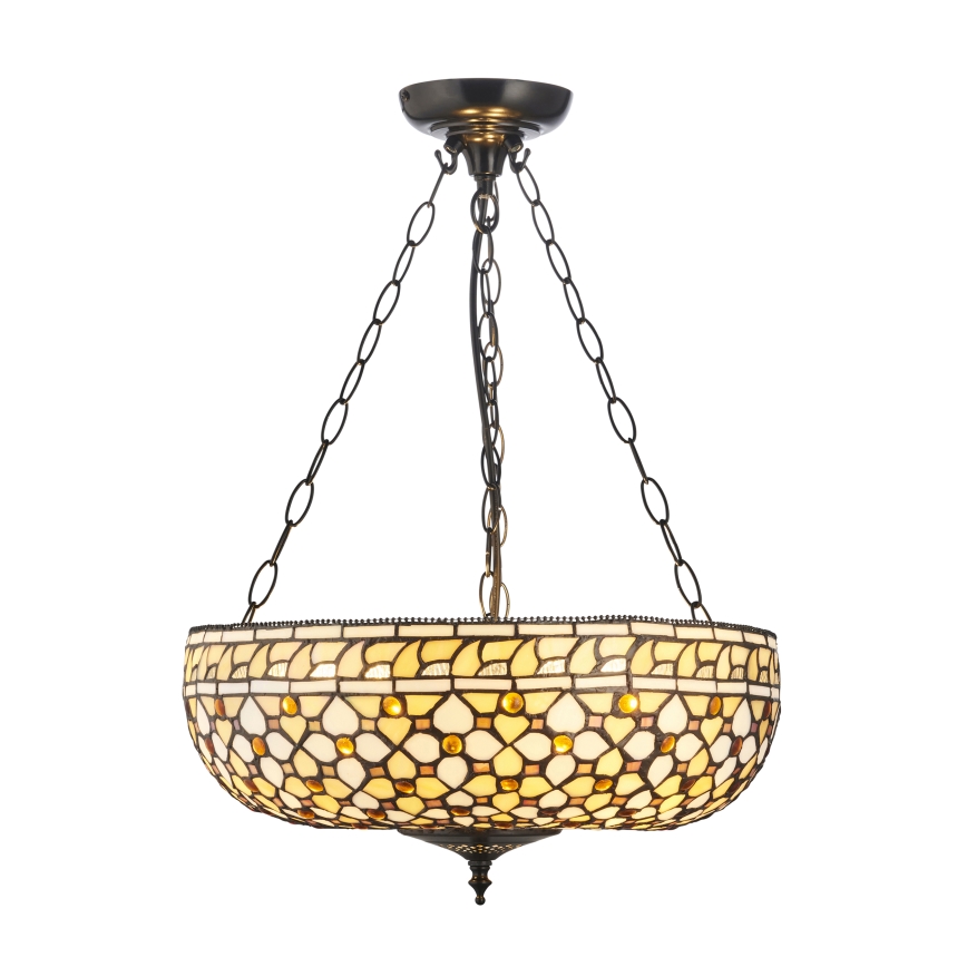 Endon 111882 - Lestenec na verigi Tiffany MILLE FEUX 3xE27/10W/230V, premer 45 cm