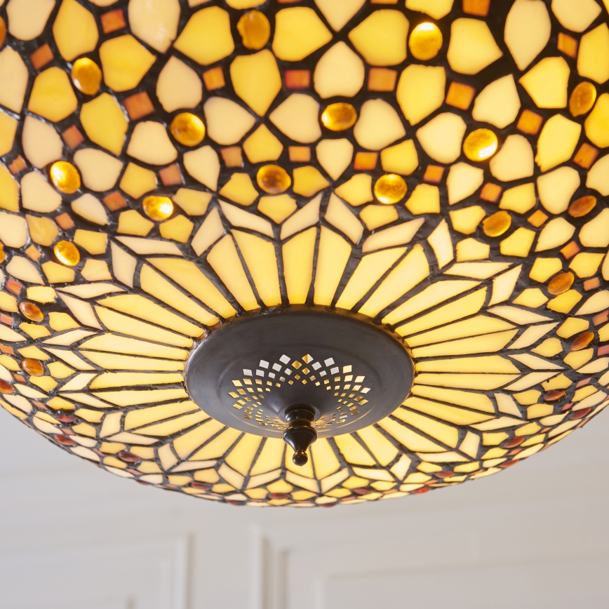 Endon 111882 - Lestenec na verigi Tiffany MILLE FEUX 3xE27/10W/230V, premer 45 cm