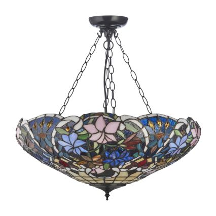 Endon 111887 - Lestenec na verigi Tiffany SULLIVAN 3xE27/10W/230V Ø 57 cm