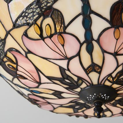 Endon 111892 - Površinsko pritrjen lestenec Tiffany ASHTON, 3xE27/10W/230V, premer 45 cm