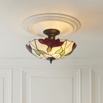 Endon 111896 - Pritrjen Tiffany lestenec BOTANICA 3xE27/10W/230V, premer 45 cm