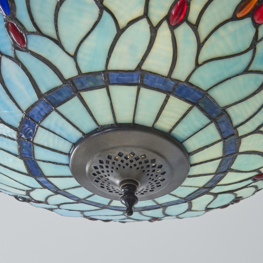 Endon 111899 - Stropna svetilka Tiffany DRAGONFLY 3xE27/10W/230V premer 50 cm