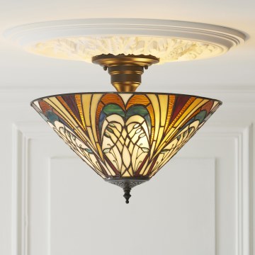 Endon 111905 - Pritrjen stropni lestenec Tiffany HECTOR 3xE27/10W/230V, premer 40 cm