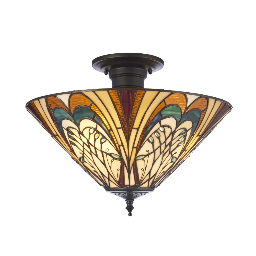 Endon 111905 - Pritrjen stropni lestenec Tiffany HECTOR 3xE27/10W/230V, premer 40 cm