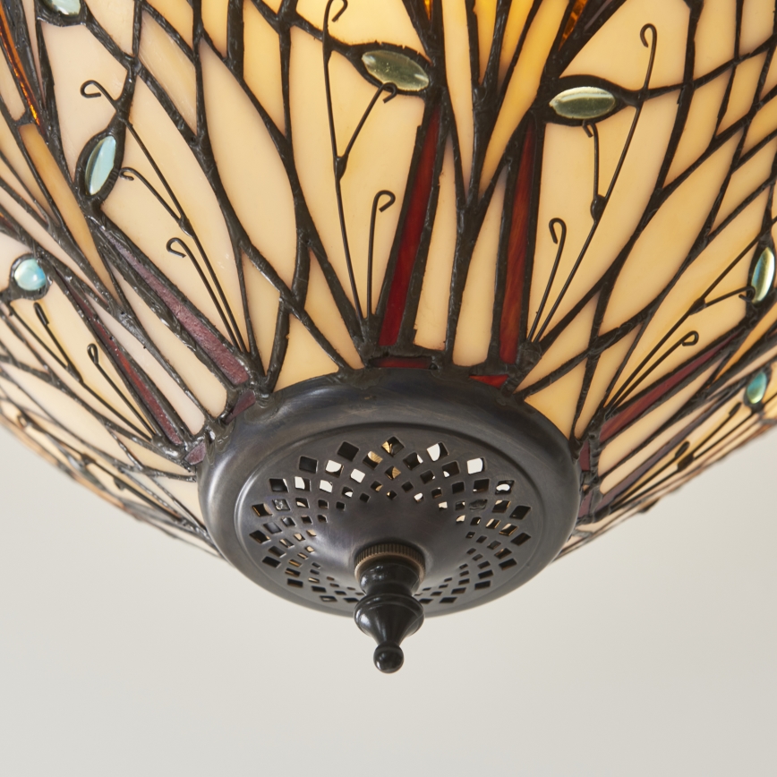 Endon 111905 - Pritrjen stropni lestenec Tiffany HECTOR 3xE27/10W/230V, premer 40 cm