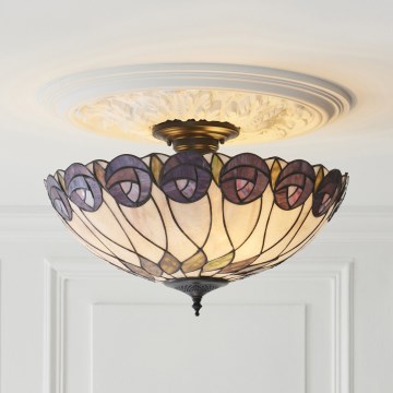 Endon 111906 - Stropni lestenec Tiffany HUTCHINSON 3xE27/10W/230V, premer 50 cm