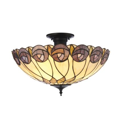 Endon 111906 - Stropni lestenec Tiffany HUTCHINSON 3xE27/10W/230V, premer 50 cm
