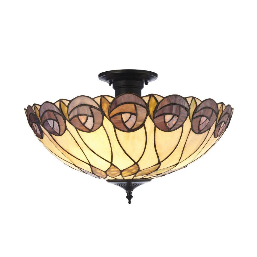 Endon 111906 - Stropni lestenec Tiffany HUTCHINSON 3xE27/10W/230V, premer 50 cm
