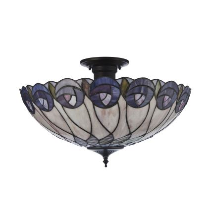 Endon 111906 - Stropni lestenec Tiffany HUTCHINSON 3xE27/10W/230V, premer 50 cm