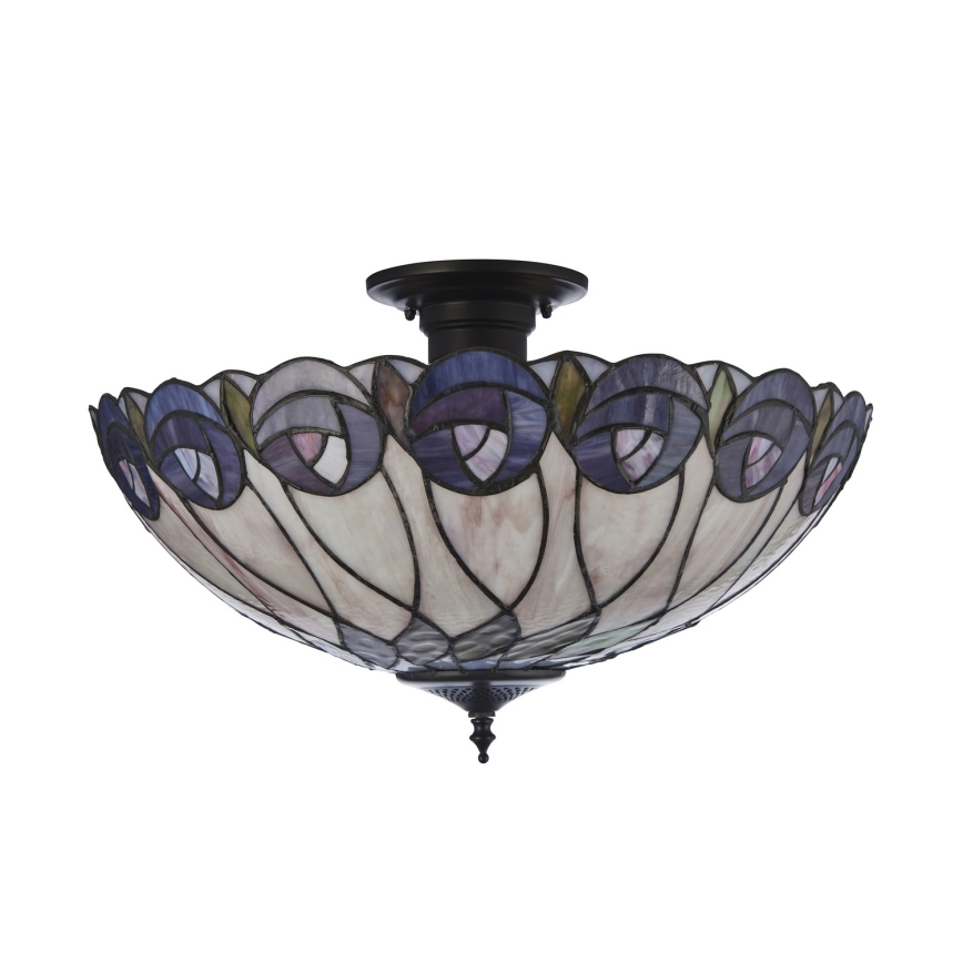 Endon 111906 - Stropni lestenec Tiffany HUTCHINSON 3xE27/10W/230V, premer 50 cm