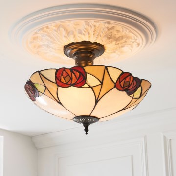 Endon 111907 - Pritrjen stropni lestenec Tiffany INGRAM 3xE27/10W/230V premer 45 cm