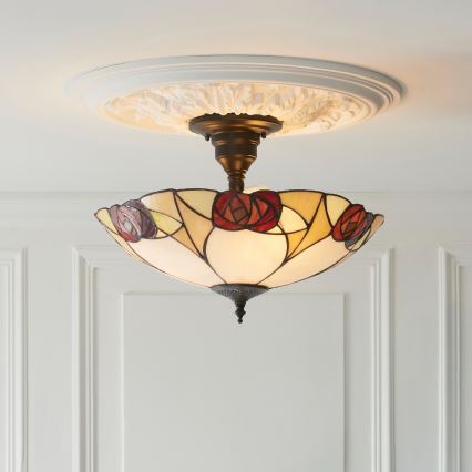 Endon 111907 - Pritrjen stropni lestenec Tiffany INGRAM 3xE27/10W/230V premer 45 cm