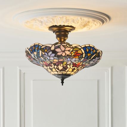 Endon 111915 - Pritrjen lestenec Tiffany SULLIVAN, 3xE27/10W/230V, premer 40 cm