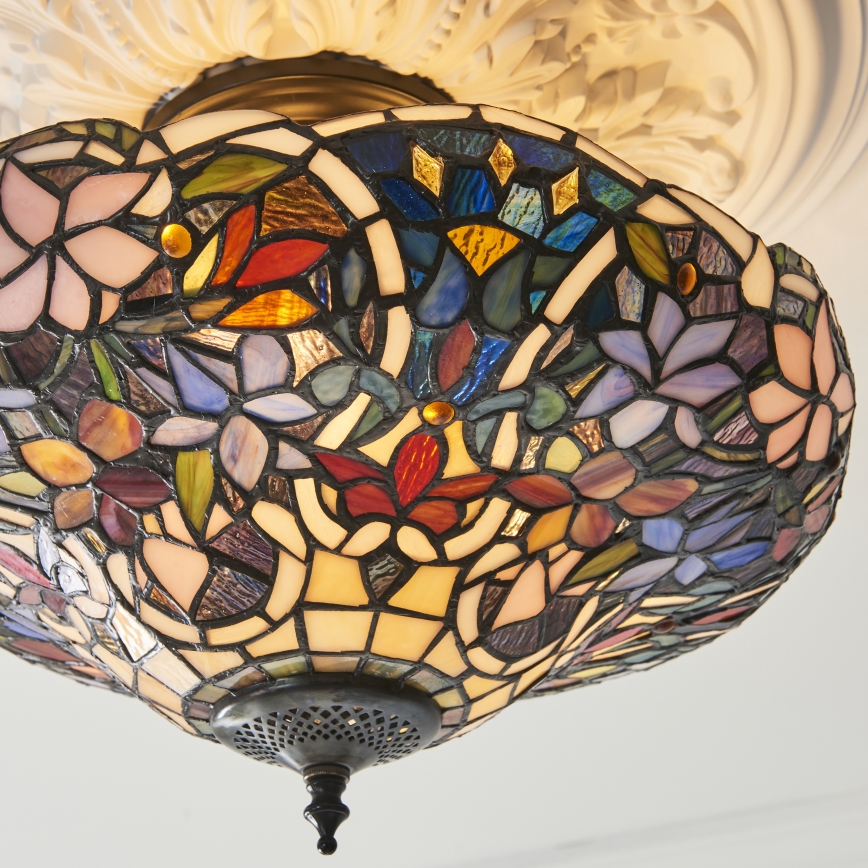 Endon 111915 - Pritrjen lestenec Tiffany SULLIVAN, 3xE27/10W/230V, premer 40 cm